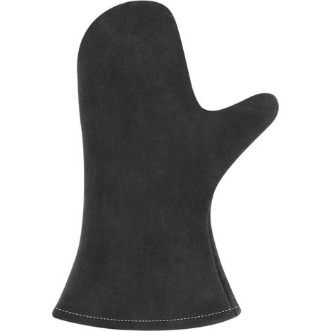 Isolé Gants de Cheminée Cuir Noir, Anti Chaleur, Conforme en 407 (1/5)