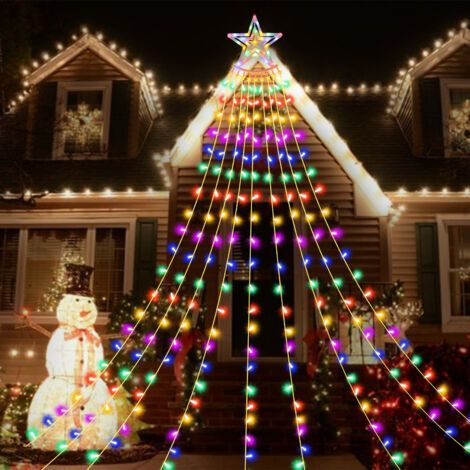 Guirlande Lumineuse Sapin de Noel Avec Etoile, 3.85M Guirlandes Lumineuse Arbre Noel, Avec Télécommande, 8 Modes Exterieur Interieur Fenetre Mariage Soiree Sapin de Noel Decoration (1/5)