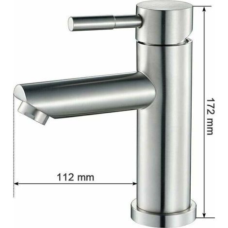 Robinet de lavabo mural à eau froide uniquement – Cuivre chromé durable, cartouche et mousseur démontables pour entretien facile (1/3)