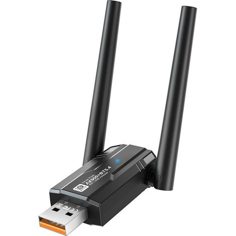 Adaptateur Bluetooth WLAN USB 3.0 AX900Mbs, Clé WiFi6 et Bluetooth 5.4 pour PC 2,4 GHz/5 GHz antenne Interne 5DBi Compatible avec Windows 11/10/8.1/8/7, pour PC/Bureau/Ordinateur Portable