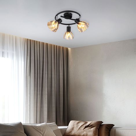 Deckenleuchte Deckenlampe Rondell Esszimmerleuchte schwarz 3 flammig verstellbar (1/5)