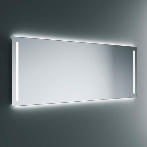 Lineabeta - LED-Kunstspiegel 120x80cm mit grauem Rahmen und Umgebungslicht