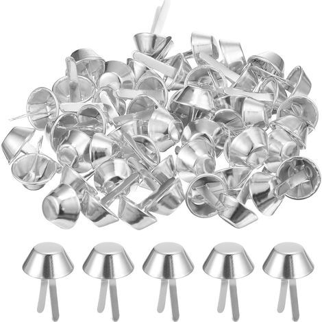 50 pièces pointes de pied de sac 15mm Rivets à pointes Argent (1/5)