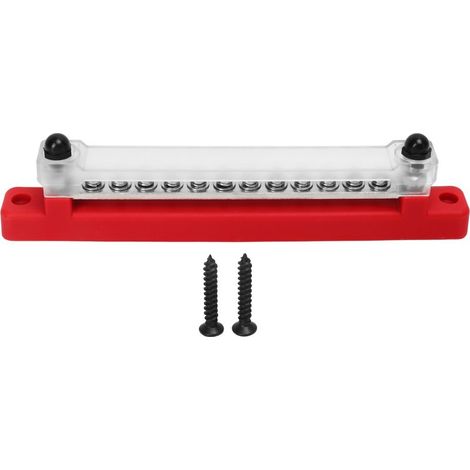 Borne de Distribution d'Alimentation 48V 150A 12 Bornes avec Couvercle pour Voiture VR Bateau Rouge (1/5)