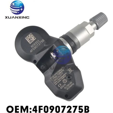 (Pièce unique) 4F0907275B Capteurs de véhicule Système de surveillance de la pression des pneus 433 MHz Compatible avec Audi A4 A6 2002/01-2008/12 (1/5)
