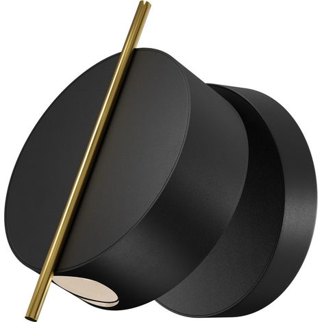 Maytoni Nuance Lampada da parete moderna a LED integrata nera e ottone 3000K 200lm (1/5)