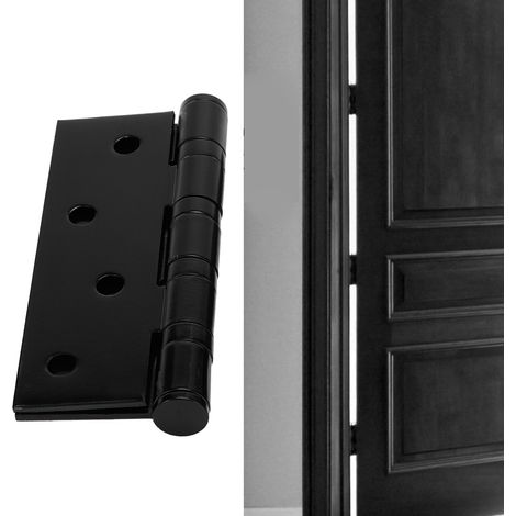 Türscharnier aus Edelstahl 304, geräuscharmes Flachscharnier, schwarze Beschläge für den Heimgebrauch, 3,0 mm dick (1/5)