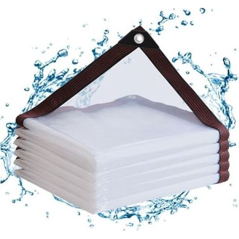 1 pièce (3 x 4 m) bâche imperméable transparente en PE avec œillets pour balcons, brise-vent, mobilier de jardin extérieur, jardins d'hiver (1/5)