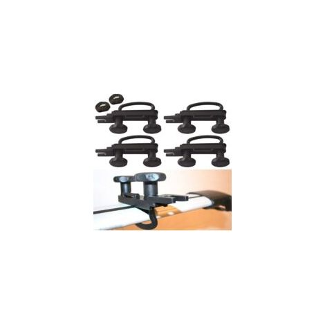 Colliers de serrage universels en U pour coffre de toit en acier inoxydable, kit de montage de montage de camionnette de voiture accessoire d'installation de supports en U, avec 8 contre-écrous, 2 ban (1/5)