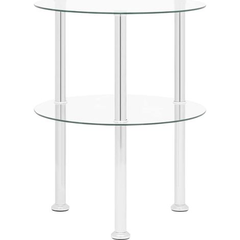 Maison Exclusive - Beistelltisch mit 2 Ablagen Transparent 38 cm (1/5)