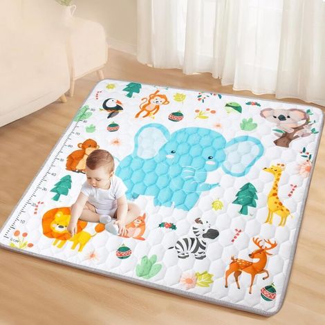 127x127cm Tapis de Jeux Bébé Antidérapant Tapis Rampant Bébé Animaux Tapis Pliable Tapis Eveil Enfants Epais (1/4)
