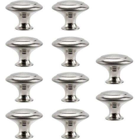 Lot de 10 Poignée, Acier inoxydable brossé, Design découpé, Pour placard cuisine tiroir (1/5)