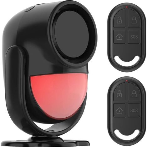Sirene Alarme Detecteur de Mouvement Fil Exterieur Interieur avec 2 TéLéCommande, Alarme antivol pour Maison, Piscine, Moto, Camping, Car, Porte, Garage, Voiture Fil, 125dB (1/5)