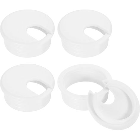Cache-Trou de Câble Passe Câble Bureau 45mm/1-3/4" 4 Pièce, Blanc (1/5)