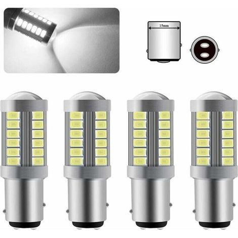 4 X 1157 BAY15D LED Ampoule Blanc Super Brillant 6000K 5630 33 SMD Canbus feu de Freinage Ampoule 12V (1/4)