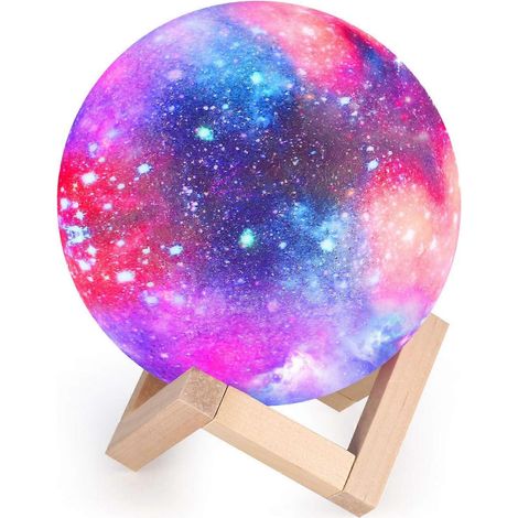 Lampe Lune 3D, veilleuse LED tactile 16 couleurs, 15 cm de diamètre, rechargeable par USB, idéale pour la décoration de chambre, salon ou anniversaire. (1/5)