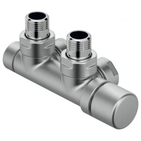 Kit P ALUMINIUM robinetterie thermostatisable en H coude tête à droite monotube / bitube chromé - ACOVA 839320