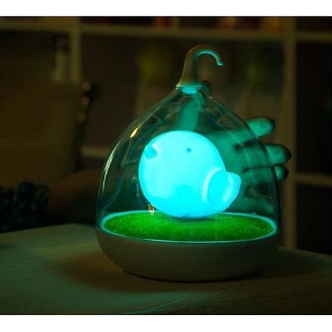 Nachtlicht für Jungen, wiederaufladbare Nachtlampe, blaue Vogelkäfig-Dekorationslampe mit Touch-Steuerung (1/4)