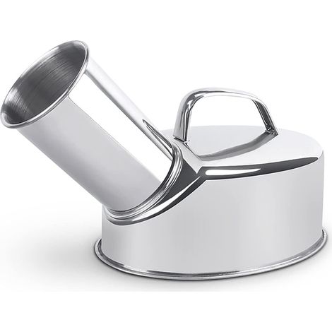 Urinoir portable en acier inoxydable anti-éclaboussures 360° avec poignée ergonomique (acier inoxydable) (1/5)