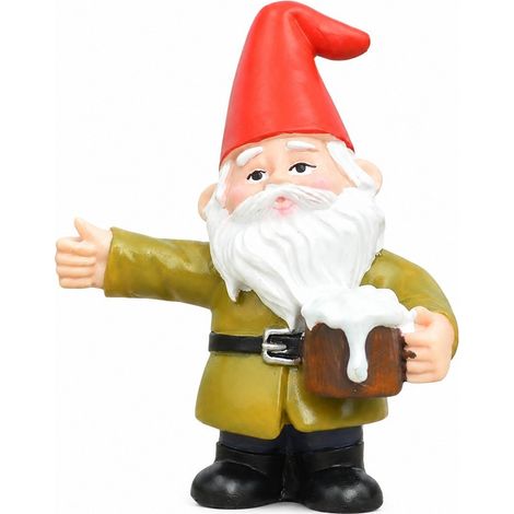 Statuette de nain de jardin en résine, décoration pour plantes de bureau, décoration pour jardin ou autre. (1/5)