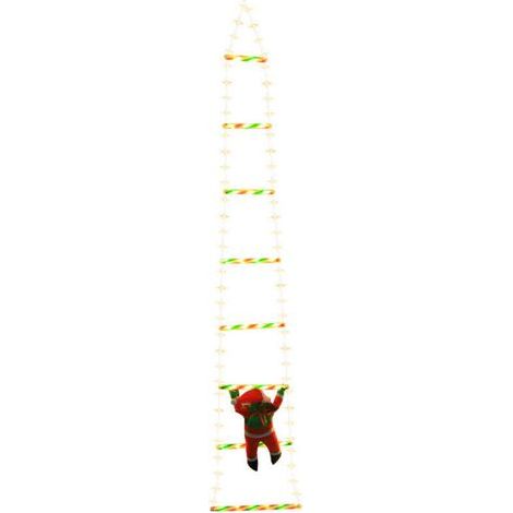 Lumières d'échelle de Noël avec Père Noël, 4,86 pieds, X-mas d'ornement suspendues pour arbre Noël avec minuterie, télécommande, 8 modes clignotants, lumières LED suspendues pour mur chambre (1/4)