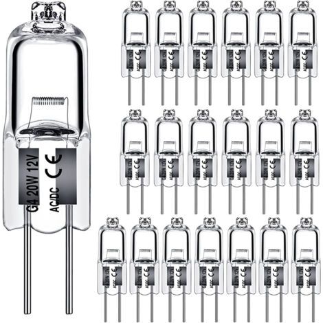 Aiperq G4 20W 12V Type 2-Pin Replacement Base Halogen Bulbs for Under-Furniture Landscape Puck Light Track Lighting, Dimmable (10 Pack) (1/4)