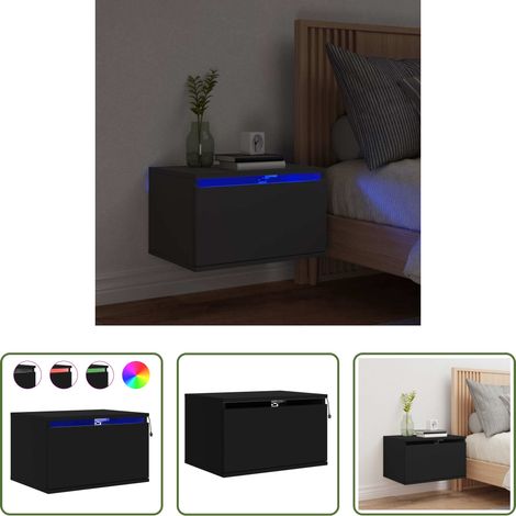 LED-Leuchten - Wand-Nachttisch mit LED-Leuchten Schwarz (1/5)