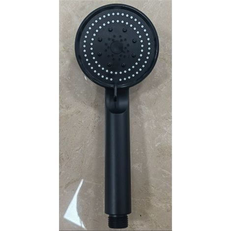 Pommeau de douche noir multifonction 5 jets haute pression économie d'eau anti-calcaire salle de bain universel 8,5x24 cm (1/5)