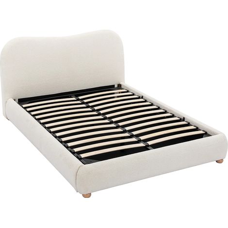 Letto con contenitore 120 x 190 cm Tessuto bouclette Beige - VANARI (1/5)