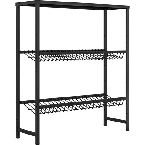Estantería para cajas de bebidas independiente, 3 niveles, acero negro, 103 x 33 x 113,5 cm (1/5)