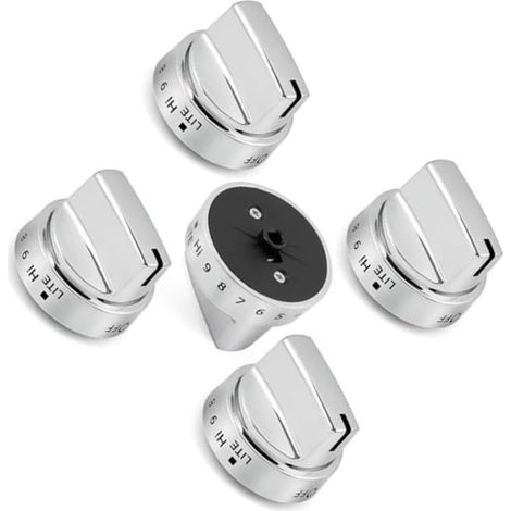 de Four en Alliage Massif Résistant Chaleur de Four en Alliage(5 pcs) Acier inoxydable, compatible pour ge pour gaz, modèle WB03X24818, remplacement OEM, finition argentée (1/5)