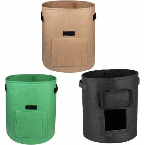3 Piece Potato Grow Bag with Window and Handle Breathable Grow Container
