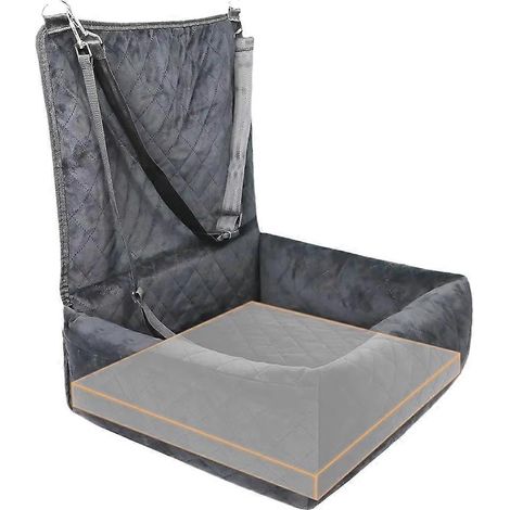 Siège auto pour animaux de compagnie avec 2 poches latérales, coussin pour chiot, compatible avec les sièges avant et arrière de véhicules, camping-cars, SUV et camions. (1/5)