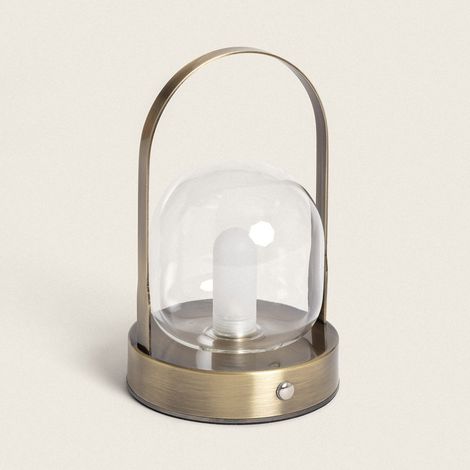 Lampada da Tavolo LED 3W Portatile con Batteria USB Ricaricabile Olena Ottone
