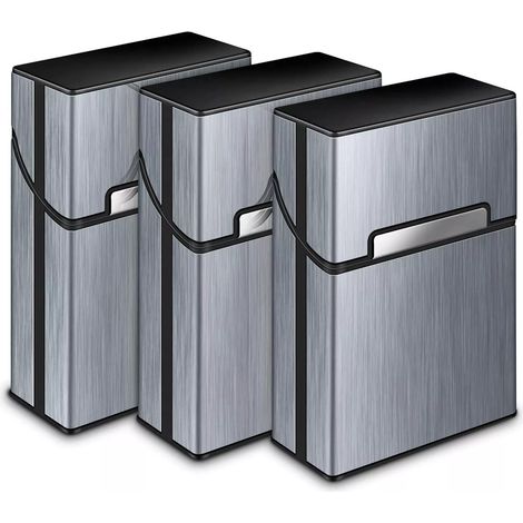 3 étuis à cigarettes en métal pour hommes, boîte à cigarettes, boîte à tabac en aluminium (1/5)