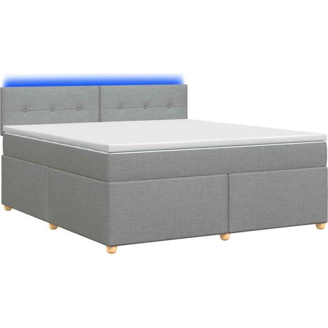 Maison Exclusive - Letto box spring con materasso Grigio Chiaro 140 x 200 cm (1/5)