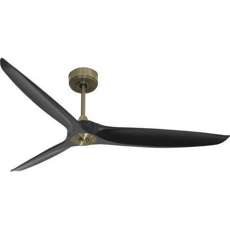 Bolt, Ventilateur déstratificateur d'air, moteur laiton pales bois noir 166 Cm, 100 % efficace été/hivers, sans lampe