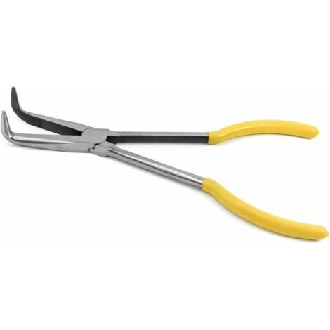Pinces à Bec Courbé, Pinces à bec long, 270mm / 11", courbure à 90 degrés, pour difficiles à atteindre les espaces étroits (1/5)