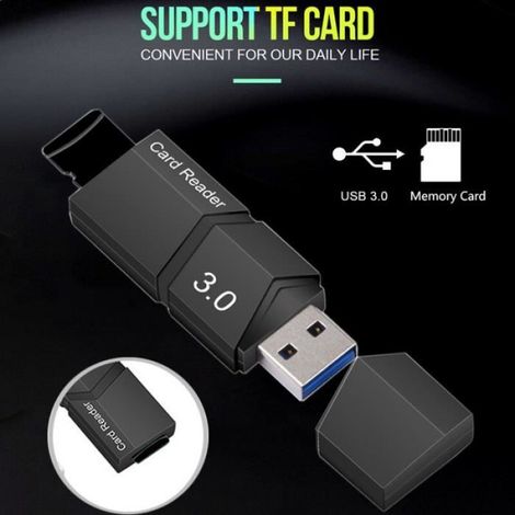 Lecteur De Carte Micro SD - USB 3.0 - Compatible Avec Ordinateur Portable Et PC - Lecteur TF - 1 Pièce (1/4)