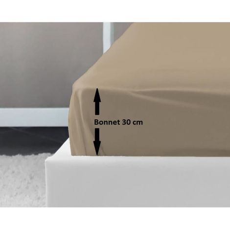 LOVELY HOME Coprimaterasso 100% cotone 160x200x30 cm beige (1/2)