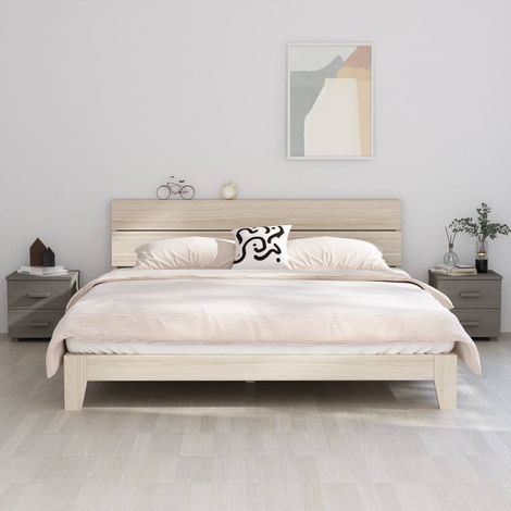 Tables de chevet Tables d'Appoint Tables de nuit HAMAR 2pcs Gris clair 40x35x44,5cm Bois massif VGT34708 (1/5)