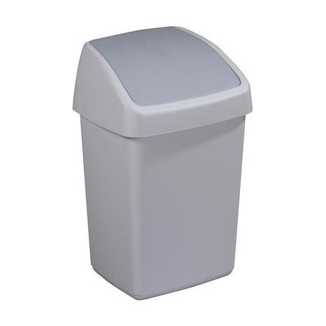 Sunware Schwingdeckeleimer Delta 10 l, grau Abfalleimer Mülleimer 25x22x39 cm (1/2)