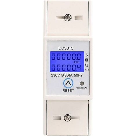 Compteur électrique monophasé 5-80 A 230 V 50 Hz, compteur d'énergie électrique numérique-AquaForge (1/5)