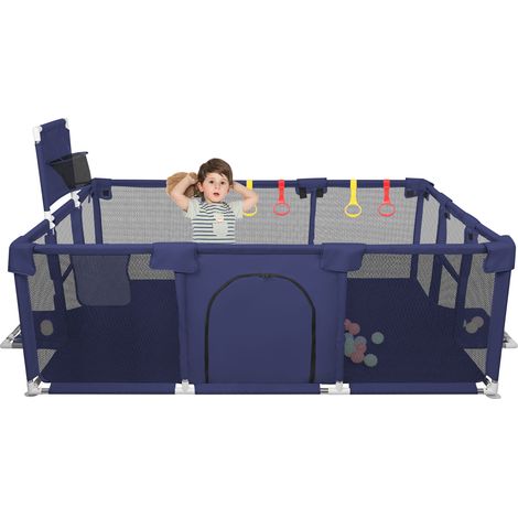 Laufgitter, Baby-Laufstall, Schutzgitter, Absperrgitter , Kinderzaun, Center Gartenspielzeug, 18012066cm, Marineblau (1/5)