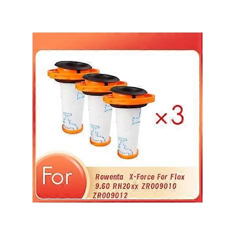 3 préfiltres pour aspirateur sans fil Rowenta X-FORCE FLEX 9.60 RH20xx ZR009010 ZR009012
