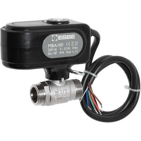ESBE 2-Wege Motorkugelhahn DN15 2x3/4'' AG Kugelhahn Motorisch 230V Laufzeit 40 Sek. 43101100