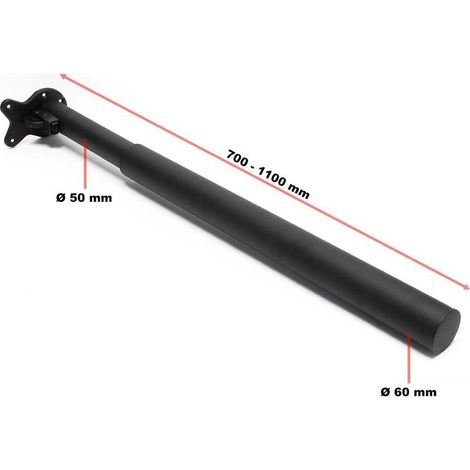 VURAHOME - 1x pied de table noir réglable en hauteur 70-110cm (1/5)