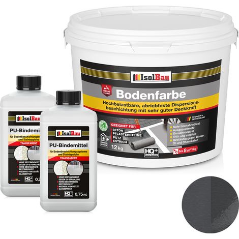 IsolBau 2K Pintura de resina para suelos para hormigón Bodenbeschichtung 12 kg Antracita (1/5)