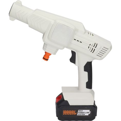 Nettoyeur Haute Pression Sans Fil pour Voiture Pistolet à Eau Lithium Batterie 100-240V Prise EU Compatible BL1815 BL1520 BL1830 BL1840 Blanche (1/5)