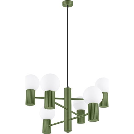 Kronleuchter Halo Olivgrün 6xG9 Neutralweiß 64cm Sollux (1/5)